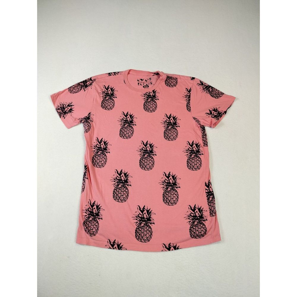 Knicker Bocker T Shirt Men's Pink XL‎ Vintage Design Geometric Pineapple Casual